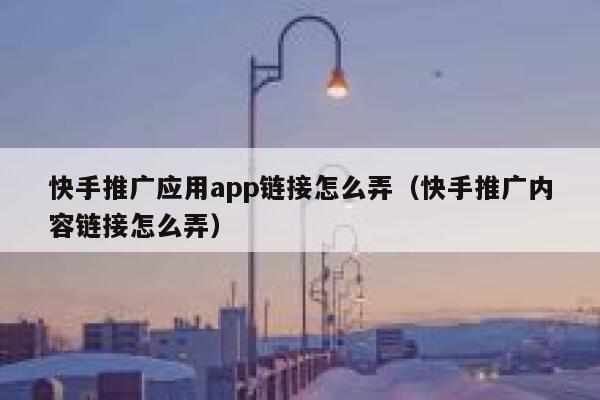 快手推广应用app链接怎么弄（快手推广内容链接怎么弄） 第1张