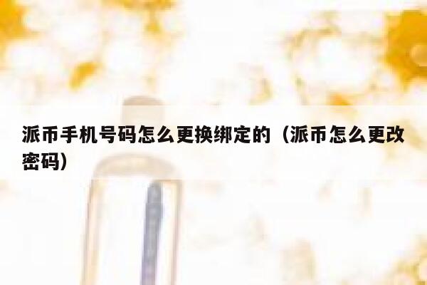 派币手机号码怎么更换绑定的（派币怎么更改密码） 第1张