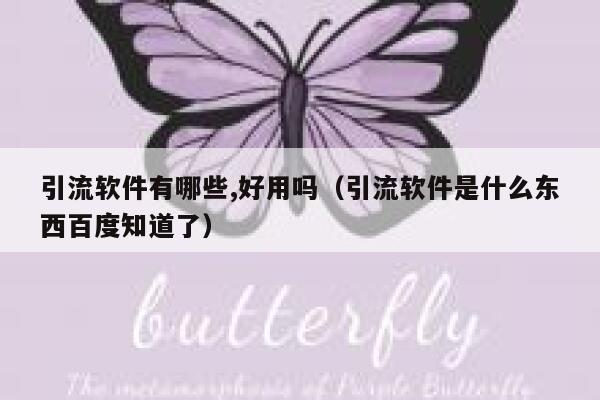 引流软件有哪些,好用吗（引流软件是什么东西百度知道了） 第1张