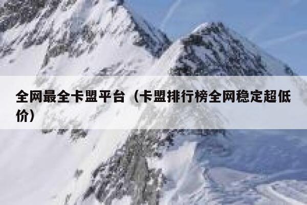全网最全卡盟平台（卡盟排行榜全网稳定超低价） 第1张