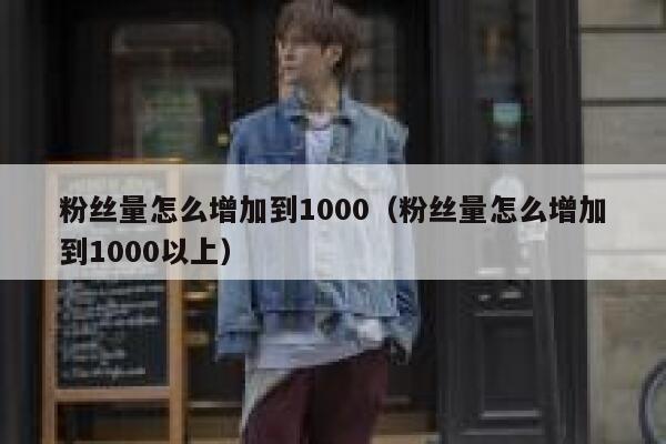 粉丝量怎么增加到1000（粉丝量怎么增加到1000以上） 第1张