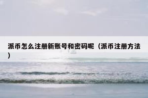 派币怎么注册新账号和密码呢（派币注册方法） 第1张