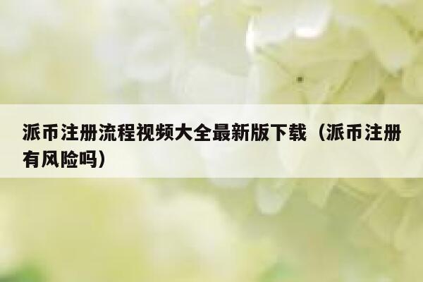 派币注册流程视频大全最新版下载（派币注册有风险吗） 第1张
