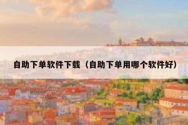 自助下单软件下载（自助下单用哪个软件好） 第1张