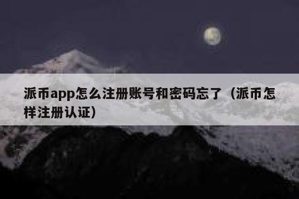 派币app怎么注册账号和密码忘了（派币怎样注册认证） 第1张