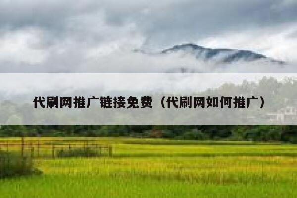 代刷网推广链接免费（代刷网如何推广） 第1张