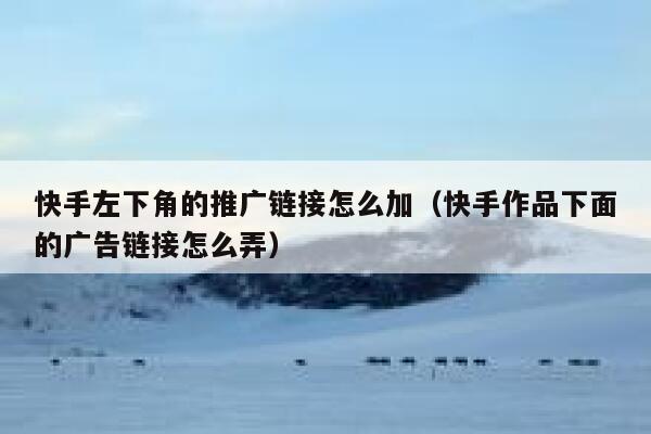 快手左下角的推广链接怎么加（快手作品下面的广告链接怎么弄） 第1张