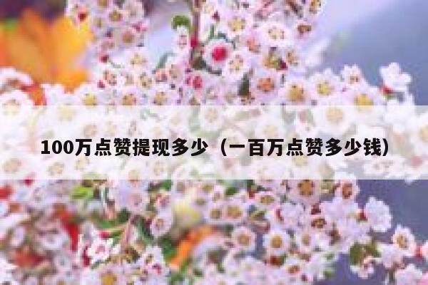 100万点赞提现多少（一百万点赞多少钱） 第1张