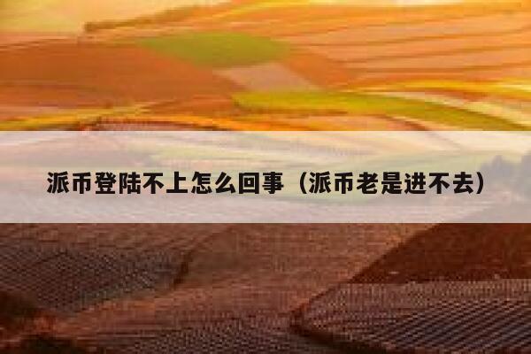 派币登陆不上怎么回事（派币老是进不去） 第1张