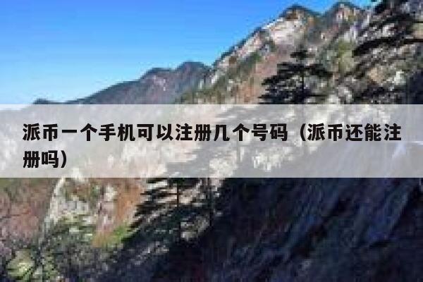 派币一个手机可以注册几个号码（派币还能注册吗） 第1张