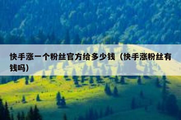 快手涨一个粉丝官方给多少钱(快手涨粉丝有钱吗) 第1张 快手涨一个粉丝官方给多少钱(快手涨粉丝有钱吗) 第1张