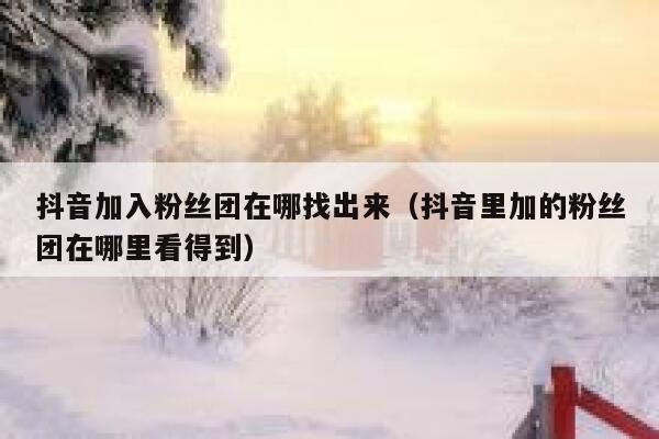 抖音加入粉丝团在哪找出来（抖音里加的粉丝团在哪里看得到） 第1张