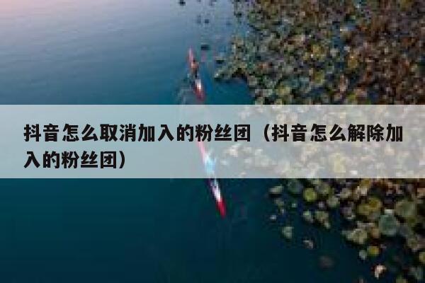 抖音怎么取消加入的粉丝团（抖音怎么解除加入的粉丝团） 第1张