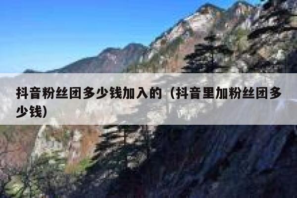抖音粉丝团多少钱加入的（抖音里加粉丝团多少钱） 第1张