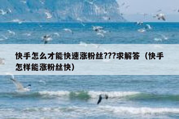 快手怎么才能快速涨粉丝???求解答(快手怎样能涨粉丝快) 第1张 快手怎么才能快速涨粉丝???求解答(快手怎样能涨粉丝快) 第1张