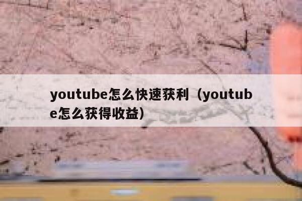 youtube怎么快速获利（youtube怎么获得收益） 第1张