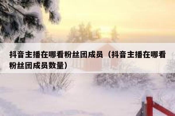 抖音主播在哪看粉丝团成员（抖音主播在哪看粉丝团成员数量） 第1张