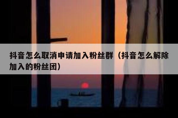 抖音怎么取消申请加入粉丝群（抖音怎么解除加入的粉丝团） 第1张