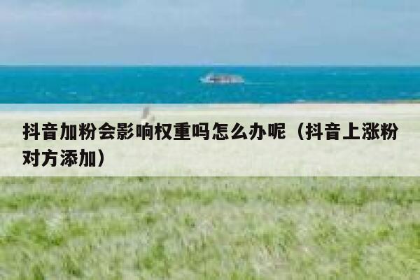 抖音加粉会影响权重吗怎么办呢（抖音上涨粉对方添加） 第1张