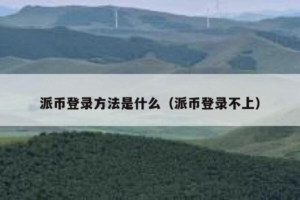 派币登录方法是什么（派币登录不上） 第1张