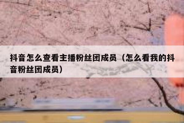 抖音怎么查看主播粉丝团成员（怎么看我的抖音粉丝团成员） 第1张