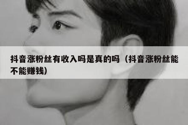 抖音涨粉丝有收入吗是真的吗（抖音涨粉丝能不能赚钱） 第1张