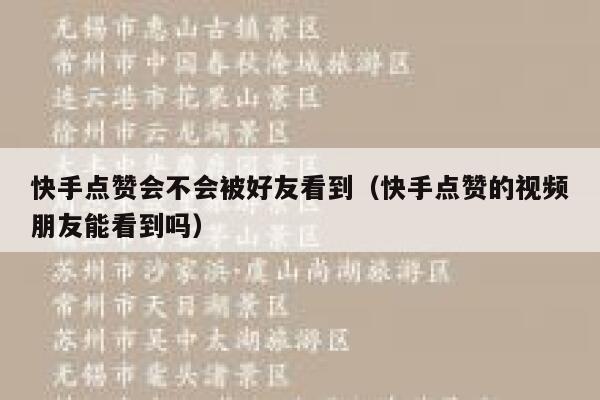 快手点赞会不会被好友看到（快手点赞的视频朋友能看到吗） 第1张
