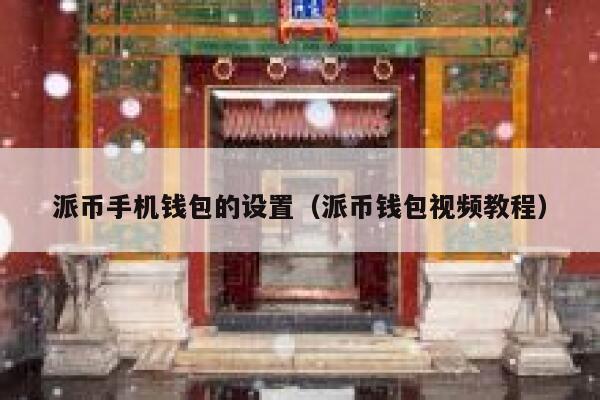 派币手机钱包的设置（派币钱包视频教程） 第1张