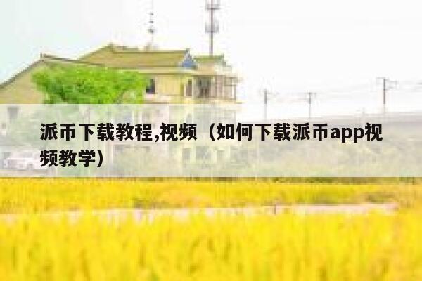派币下载教程,视频（如何下载派币app视频教学） 第1张
