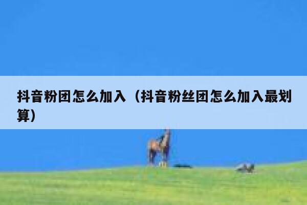 抖音粉团怎么加入（抖音粉丝团怎么加入最划算） 第1张