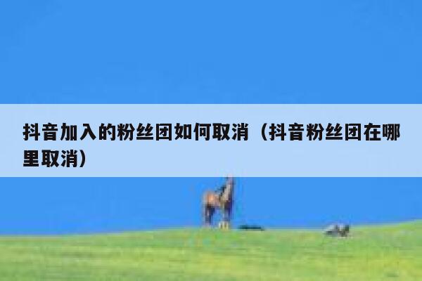 抖音加入的粉丝团如何取消（抖音粉丝团在哪里取消） 第1张