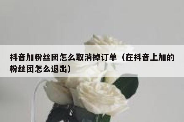 抖音加粉丝团怎么取消掉订单（在抖音上加的粉丝团怎么退出） 第1张
