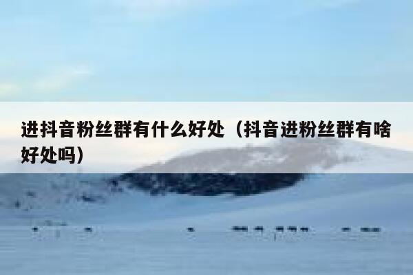 进抖音粉丝群有什么好处（抖音进粉丝群有啥好处吗） 第1张