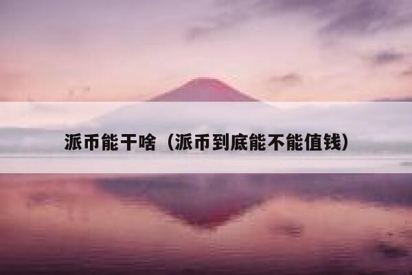 派币能干啥(派币到底能不能值钱) 第1张 派币能干啥(派币到底能不能值钱) 第1张