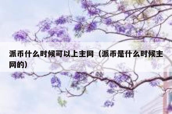 派币什么时候可以上主网（派币是什么时候主网的） 第1张