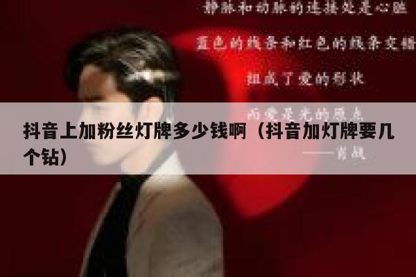 抖音上加粉丝灯牌多少钱啊（抖音加灯牌要几个钻） 第1张