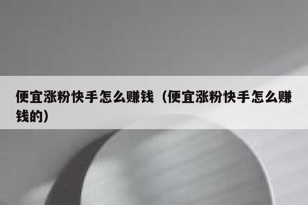 便宜涨粉快手怎么赚钱（便宜涨粉快手怎么赚钱的） 第1张