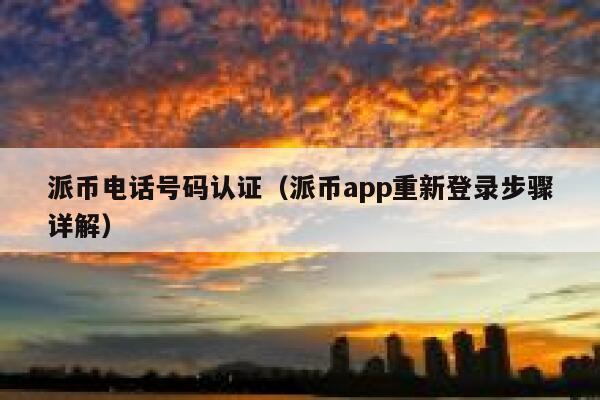 派币电话号码认证（派币app重新登录步骤详解） 第1张