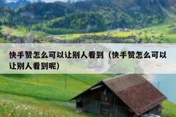 快手赞怎么可以让别人看到（快手赞怎么可以让别人看到呢） 第1张