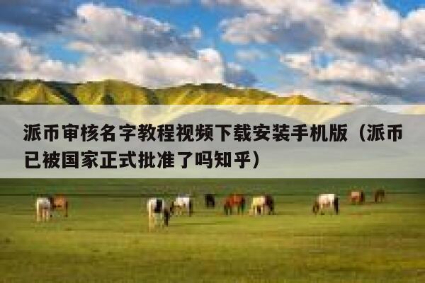 派币审核名字教程视频下载安装手机版（派币已被国家正式批准了吗知乎） 第1张