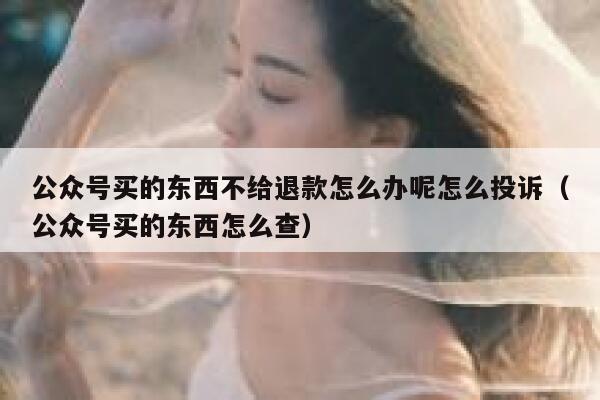 公众号买的东西不给退款怎么办呢怎么投诉(公众号买的东西怎么查) 第1张 公众号买的东西不给退款怎么办呢怎么投诉(公众号买的东西怎么查) 第1张
