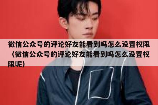 微信公众号的评论好友能看到吗怎么设置权限（微信公众号的评论好友能看到吗怎么设置权限呢） 第1张