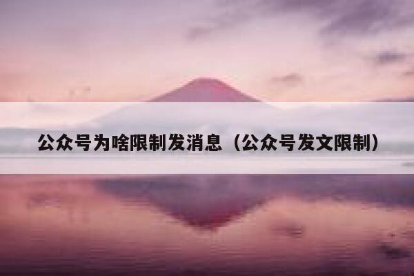 公众号为啥限制发消息（公众号发文限制） 第1张