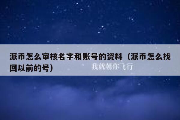 派币怎么审核名字和账号的资料（派币怎么找回以前的号） 第1张