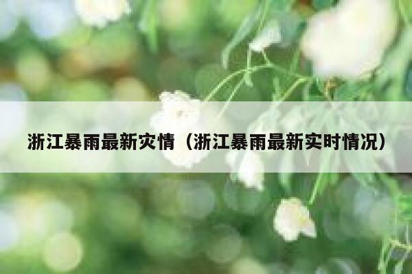 浙江暴雨最新灾情（浙江暴雨最新实时情况） 第1张