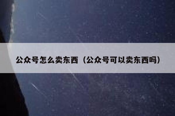 公众号怎么卖东西（公众号可以卖东西吗） 第1张