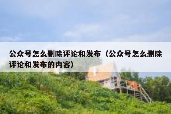 公众号怎么删除评论和发布（公众号怎么删除评论和发布的内容） 第1张