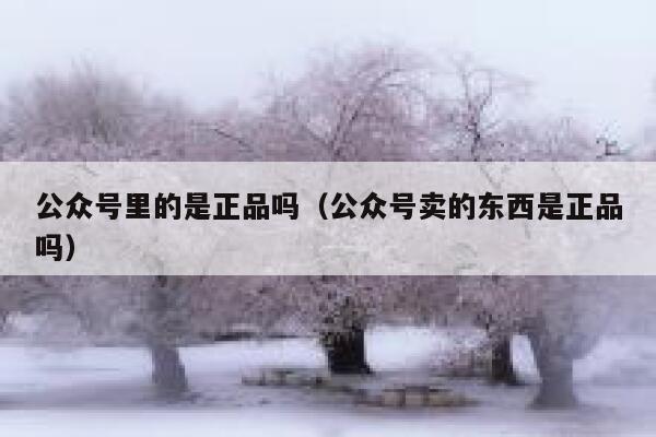 公众号里的是正品吗（公众号卖的东西是正品吗） 第1张