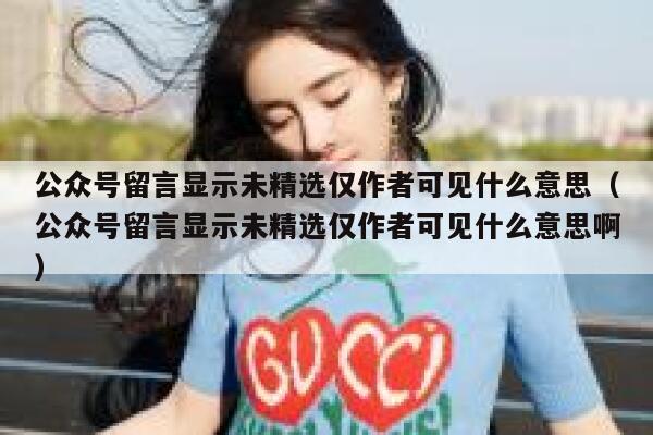 公众号留言显示未精选仅作者可见什么意思（公众号留言显示未精选仅作者可见什么意思啊） 第1张