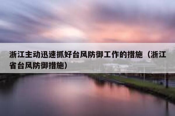 浙江主动迅速抓好台风防御工作的措施（浙江省台风防御措施） 第1张